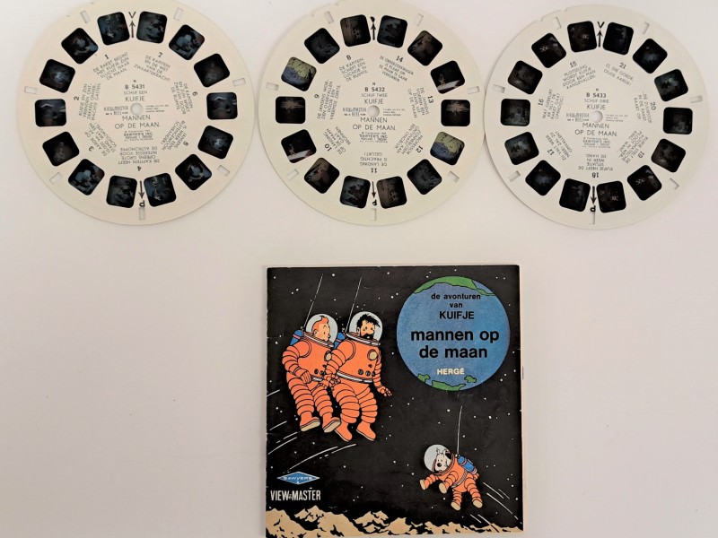 Viewmaster dia's Kuifje 'Mannen op de maan' - Kringwinkel